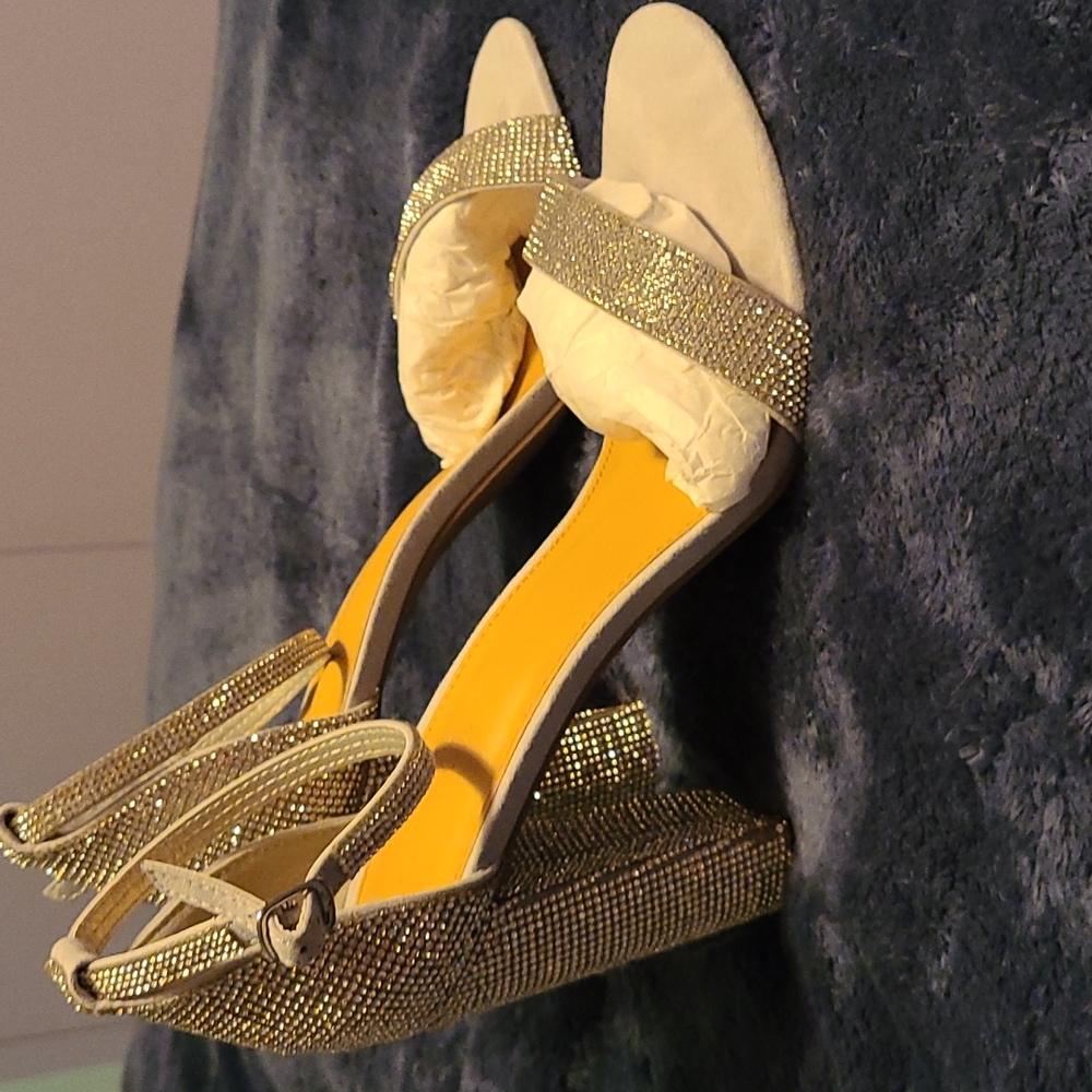 JUSTFAB 4" Lorelei Silver Rhinestone High Heels - Picture 4 of 10